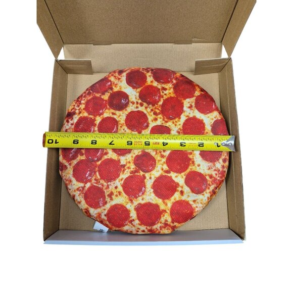 Fabdog 10" Pizza Squeaky Dog Toy - Pepperoni Design - Durable Plush Material - Picture 6 of 8